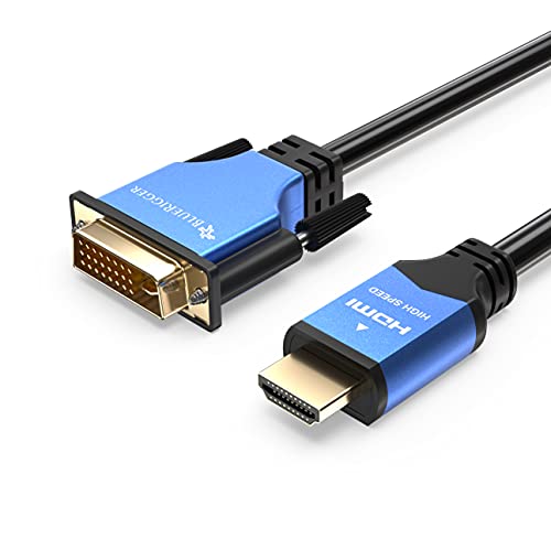 BlueRigger HDMI-DVI High Speed HDMI-auf-DVI-Adapterkabel, bidirektional, mit vergoldeten Kontakten, schwarz und blau, 3m von BlueRigger