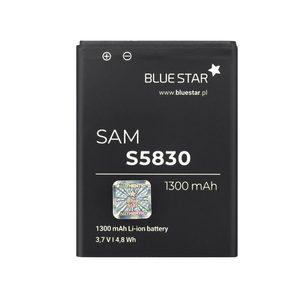 BlueStar Akku Ersatz kompatibel mit Samsung Galaxy Gio (S5670) 1300 mAh Austausch Batterie Accu EB494358VU Smartphone-Akku von BlueStar