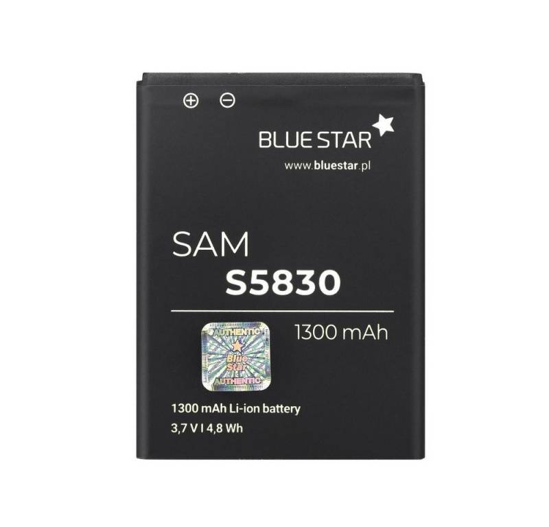 BlueStar Akku Ersatz kompatibel mit Samsung S5830 Galaxy Ace 1300 mAh Austausch Batterie Accu EB494358VU Smartphone-Akku von BlueStar