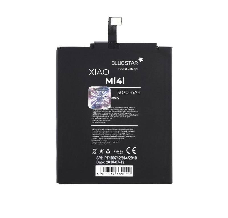 BlueStar Akku Ersatz kompatibel mit Xiaomi Mi4i 3030 mAh Austausch Batterie Acc Smartphone-Akku von BlueStar