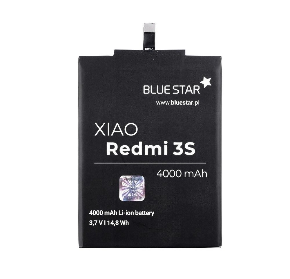 BlueStar Akku Ersatz kompatibel mit Xiaomi Redmi 3S 4000 mAh Austausch Batterie Accu BM47 Smartphone-Akku von BlueStar