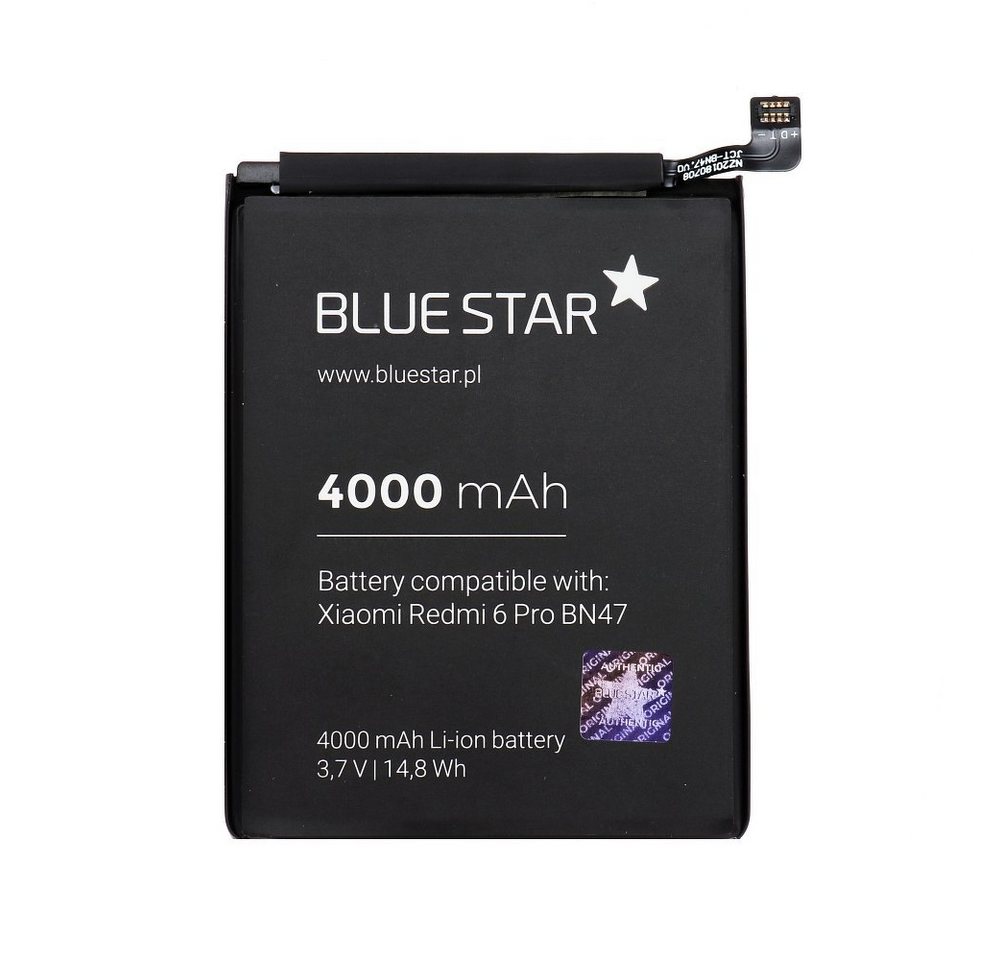 BlueStar Akku Ersatz kompatibel mit Xiaomi Redmi 6 Pro 3000mAh Li-lon Austausch Batterie Accu BN47 Smartphone-Akku von BlueStar