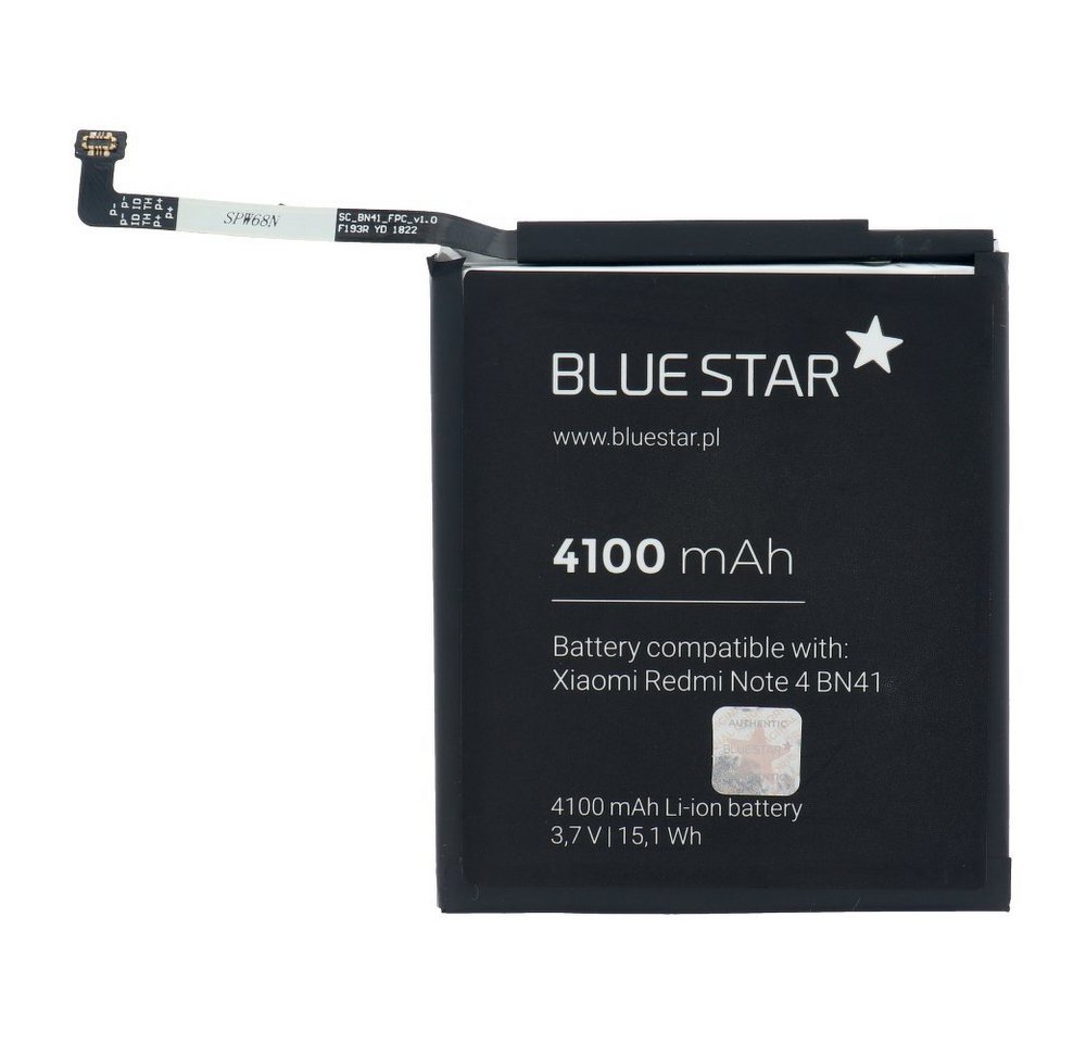 BlueStar Akku Ersatz kompatibel mit Xiaomi Redmi Note 4 4100mAh Li-lon Austausch Batterie Accu BN41 Smartphone-Akku von BlueStar