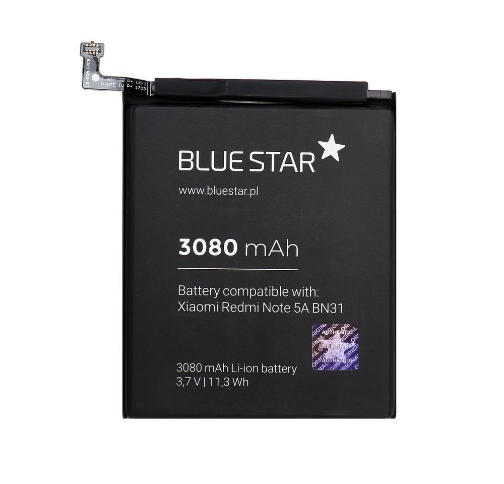 BlueStar Akku Ersatz kompatibel mit Xiaomi Redmi Note 5A / 5X 3080mAh Li-lon Austausch Batterie Accu BN31 Smartphone-Akku von BlueStar