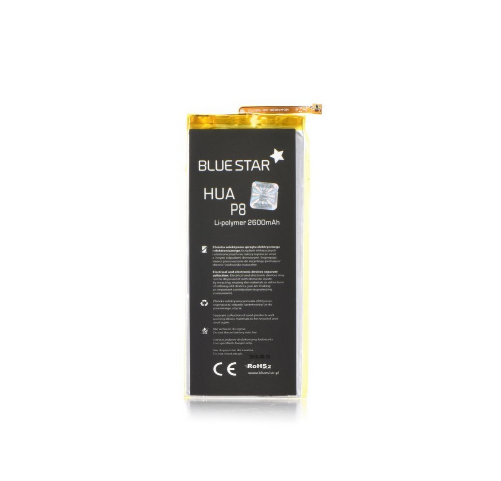 BlueStar Bluestar Akku Ersatz kompatibel mit Huawei P8 HB3447A9EBW 2600 mAh Austausch Batterie Handy Accu PREMIUM Smartphone-Akku von BlueStar