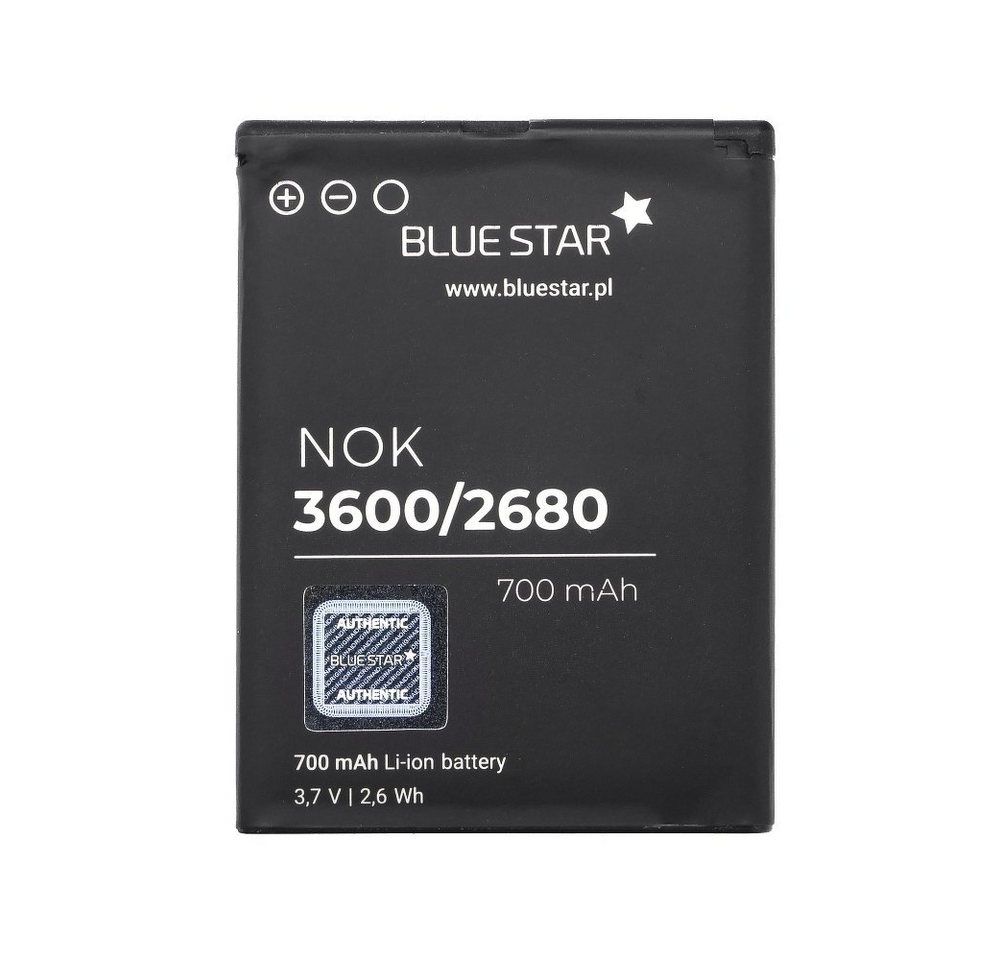 BlueStar Bluestar Akku Ersatz kompatibel mit Nokia 2680 Slide / 3600 Slide 700 mAh Austausch Batterie Accu Nokia X3-02 BL-4S Smartphone-Akku von BlueStar