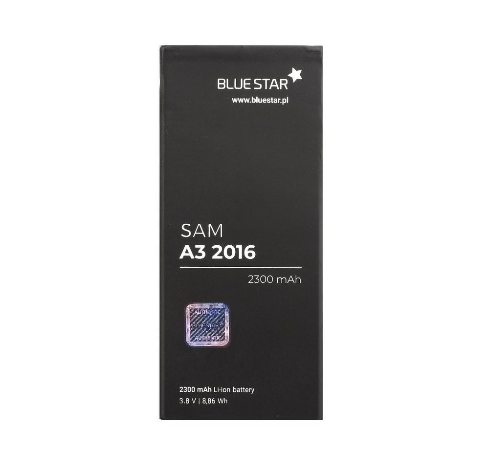 BlueStar Bluestar Akku Ersatz kompatibel mit Samsung Galaxy A3 2016 2300 mAh Austausch Batterie Accu A310F Smartphone-Akku von BlueStar