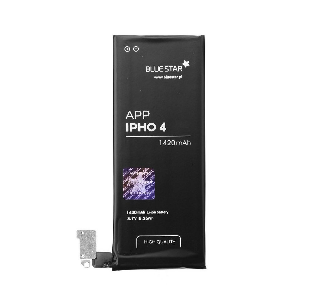 BlueStar Bluestar Akku Ersatz kompatibel mit iPhone 4 1420 mAh Austausch Batterie Handy Accu APN 616-0513 Smartphone-Akku von BlueStar