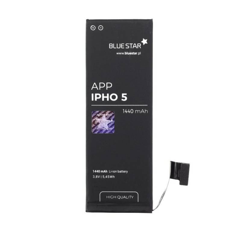 BlueStar Bluestar Akku Ersatz kompatibel mit iPhone 5 1440 mAh Austausch Batterie Handy Accu APN 616-0613 Smartphone-Akku von BlueStar