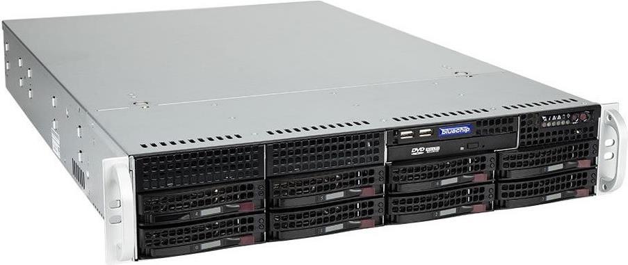 bluechip SERVERline R42307s *AMD EPYC* - Server - Rack-Montage - 2U - 1-Weg - 1 x EPYC 7313P / 3 GHz - RAM 16GB - SATA/SAS - Hot-Swap 6,4 cm, 8,9 cm (2.5, 3.5) Schacht/Schächte - SSD 2 x 480GB - AST2500 - 10 GigE - kein Betriebssystem - Monitor: keiner - Schwarz, Silber (850416) von Bluechip
