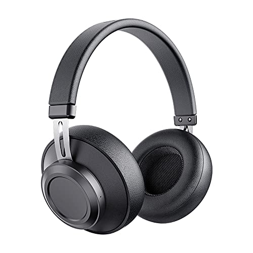 Bluedio BT5 | Bluetooth-Over-Ear-Kopfhörer, 20 Std. Wiedergabezeit, Ohrenschützer aus weichem Memory-Schaum und Proteinleder, eingebautes Mikrofon, Freisprechanruf, Sprachassistent – Schwarz von Bluedio