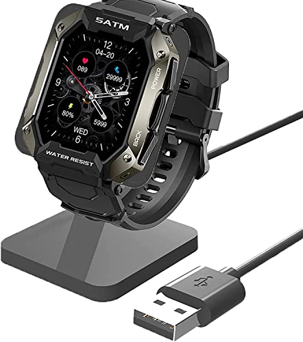 Blueshaweu Ladegerät Kompatibel mit Bengux C20 Smartwatch 1,72 Zoll, USB Ladekabel Schnellladegerät Lade Dock für Bengux C20/ KOSPET Tank Pro/Slothcloud C20 / XINGHESF C20 Smartwatch (schwarz) von Blueshaweu