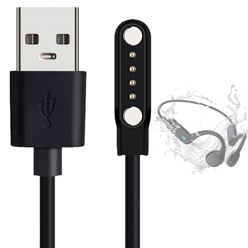 Blueshaweu Ladekabel Kompatibel mit HIFI WALKER T10 Air Knochenschall Kopfhörer Kabel Ladegerät Ladestaion für HIFI WALKER T10 Air Knochenschall Kopfhörer (schwarz) von Blueshaweu