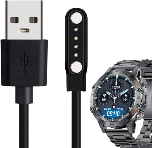 Blueshaweu Ladekabel Kompatibel mit K52 Smartwatch, Kabel Ladegerät Ladestaion für SoPrii K52 /SUNKTA K52 /LIGE K52 /Redriver K52 Smartwatch (schwarz) von Blueshaweu