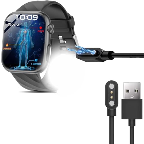 Blueshaweu Ladekabel Kompatibel mit Lgnitek 2025 Smartwatch 1,97" MT500, Kabel Ladegerät Ladestaion Kompatibel für Lgnitek MT500 /Marsyu MT500 Smartwatch (schwarz) von Blueshaweu