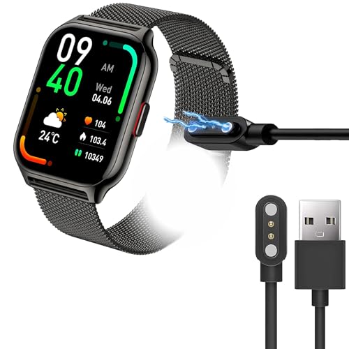 Blueshaweu Ladekabel Kompatibel mit Popglory Smartwatch 2,0'' P95 Kabel Ladegerät Ladestaion für Popglory P95/ZOSKVEE P95 / Coollia P95 / Narcid P95 Smartwatch (schwarz) von Blueshaweu