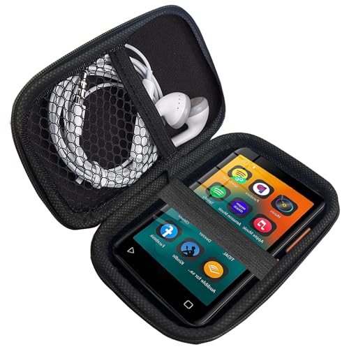 Blueshaweu MP3 Player Tasche Kompatibel für Innioasis MP3 Player 4 Zoll Full Screen Touch G1 Music Player Fit für Ohrhörer, USB-Kabel, Speicherkarte (schwarz) von Blueshaweu