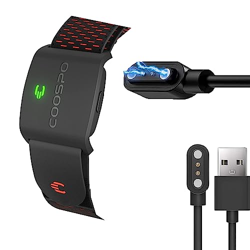 Blueshaweu Magnetisches Ladegerät kompatibel mit Coospo HW9 Pulsmesser, magnetisch, USB-Ladegerät, 3,3 m, kompatibel mit Coospo HW9 Herzfrequenzmesser (schwarz) von Blueshaweu