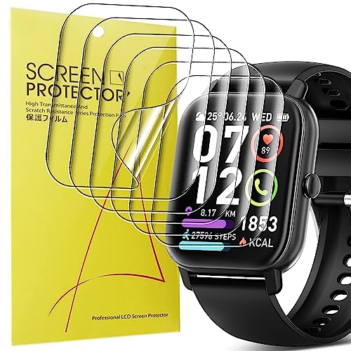 Blueshaweu Schutzfolie Kompatibel für Ddidbi P66E Smartwatch 1.85", HD klar Flexible TPU Displayschutzfolie [6 Stück] für Ddidbi P66E / Sudugo P66E Smartwatch (transparent) von Blueshaweu