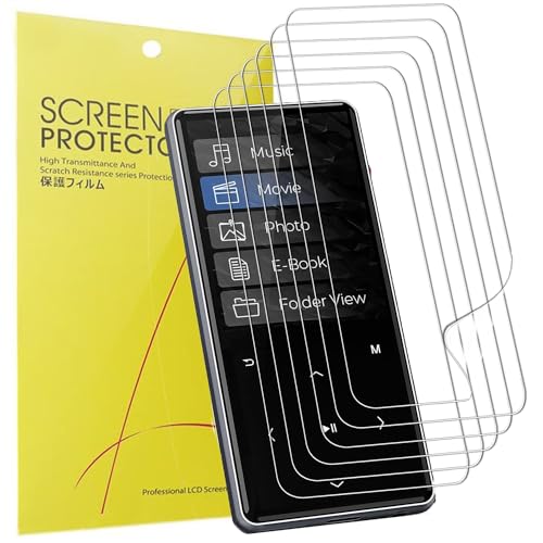 Blueshaweu Schutzfolie Kompatibel für HIFI WALKER M7 MP3 Player 2,4 Zoll, HD klar Flexible TPU Displayschutzfolie [6 Stück] Kompatibel mit HIFI WALKER M7 MP3 Player (transparent) von Blueshaweu