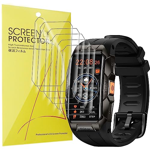 Blueshaweu Schutzfolie Kompatibel für KOSPET X1 Smartwatch Herren, HD klar Flexible TPU Displayschutzfolie [6 Stück] für TESOFIT X1 Smartwatch/KOSPET TANK X1 Smartwatch (transparent) von Blueshaweu