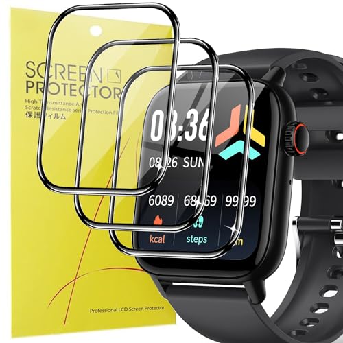 Blueshaweu Schutzfolie Kompatibel für LLKBOHA Smartwatch 1,85'' H5, HD klar Flexible TPU Displayschutzfolie [3 Stück] für LLKBOHA H5 Smartwatch (schwarz) von Blueshaweu