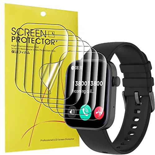 Blueshaweu Schutzfolie Kompatibel für MISIRUN Smartwatch 1.8", HD klar Flexible TPU Displayschutzfolie [6 Stück] für MISIRUN P43 Smartwatch (6 Pack) von Blueshaweu