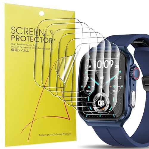 Blueshaweu Schutzfolie Kompatibel für Marsyu 2024 Neu Smartwatch 1.96" NX15, HD klar Flexible TPU Displayschutzfolie [6 Stück] für Marsyu NX15 Smartwatch 1.96" (transparent) von Blueshaweu