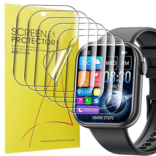 Blueshaweu Schutzfolie Kompatibel für Mingtawn Smartwatch 1.85'', HD klar Flexible TPU Displayschutzfolie [6 Stück] für Mingtawn 1.85'' Smartwatch (HD) von Blueshaweu