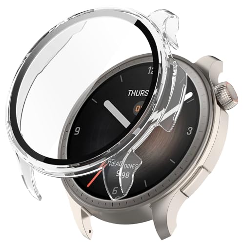 Blueshaweu Schutzhülle für Amazfit Balance Smartwatch, Hard PC hülle mit Glas Displayschutz kompatibel mit Amazfit Balance Smartwatch (transparent) von Blueshaweu