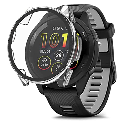 Blueshaweu Schutzhülle für Garmin Forerunner 965 Smartwatch, Hard PC hülle mit Glas Displayschutz kompatibel mit Garmin Forerunner 965 Smartwatch (transparent) von Blueshaweu