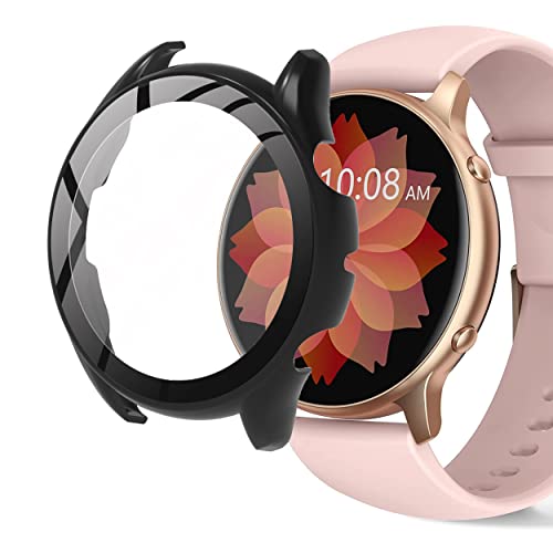 Blueshaweu Schutzhülle für TUYOMA Smartwatch Damen 1,3 Zoll, Hard PC hülle mit Glas Displayschutz kompatibel mit TUYOMA LW36 Smartwatch (schwarz) von Blueshaweu