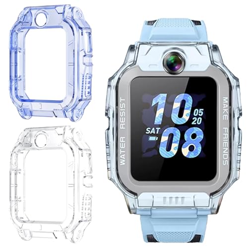 Blueshaweu Schutzhülle kompatibel Für imoo Watch Phone Z7, All-Around Case Ultra dünn TPU Schutz Hülle für imoo Smartwatch Kinder Watch Phone Z7 (Blau+Transparenz) von Blueshaweu