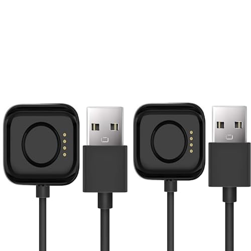 Blueshaweu USB-Ladegerät, kompatibel mit OnePlus-Watch 2 Smartwatch, Ersatz-Ladestation, kompatibel mit OnePlus-Watch 2-Smartwatch, 2 Stück, Schwarz + Schwarz von Blueshaweu
