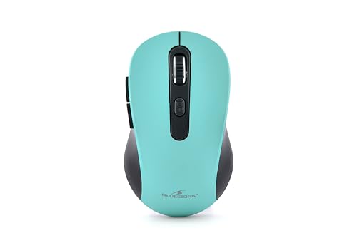 BlueStork - Kabellose Maus, wiederaufladbar, leise, USB-Empfänger, 2,5 GHz, kabellose Maus, 6 Tasten, ergonomisches Design, 800-1600 DPI, kompatibel mit PC, Mac, Laptop – Neu 2023 von Bluestork