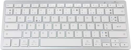 Bluestork - Kabellose Bluetooth-Tastatur für PC, kompatibel mit Windows und Mac OS – Mini-Tastatur PC/Mac Französisch AZERTY, kompakt, ultradünn, leicht, leise – Neu 2024 von Bluestork