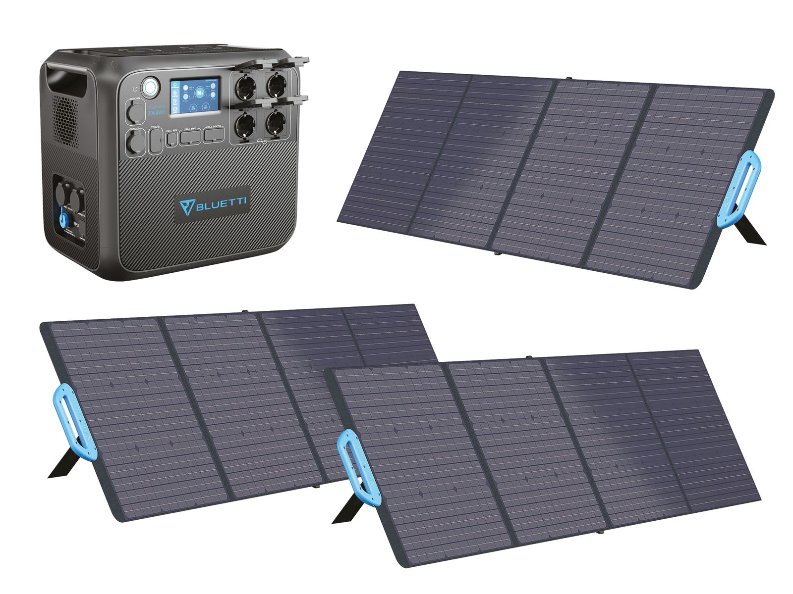 BLUETTI Powerstation-Set AC200Max + 3x 200 W Solarmodul von Bluetti