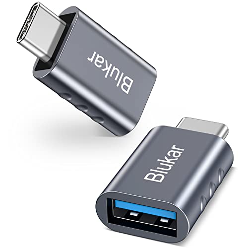 Blukar USB C auf USB 3.0 Adapter, [2 Stück] Typ C Netzteil Ladegerät Handy OTG Adapter, Thunderbolt 3 to USB 3.1, Kompatibel mit iPhone 15, MacBook Pro, iPad 11/Air, Galaxy, iMac usw. von Blukar