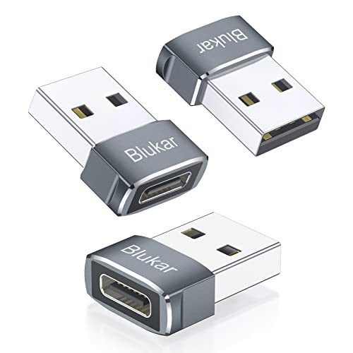 Blukar USB C Buchse auf Stecker Adapter, [3 Stück] USB A Netzteil Ladegerät Ladekabel Kompatibel mit iPhone 15/12, iPad 2020/Air 4, Galaxy S20/S21, Google Pixel usw von Blukar