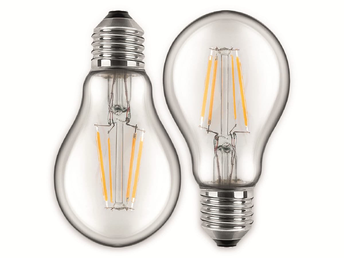 BLULAXA LED-Filament-Lampe, A60, E27, EEK: F, 4,5 W, 470 lm, 2700 K, 2 Stk von Blulaxa