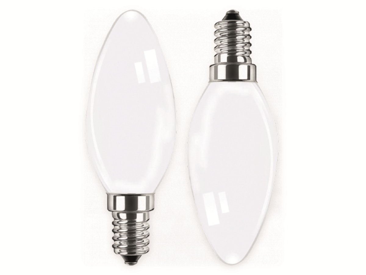 BLULAXA LED-Lampe 49061 Kerze, E14, EEK: F, 4,5 W, 470 lm, 2700 K, 2 Stück von Blulaxa