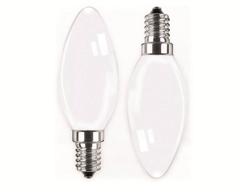BLULAXA LED-Lampe 49061 Kerze, E14, EEK: F, 4,5 W, 470 lm, 2700 K, 2 Stück von Blulaxa