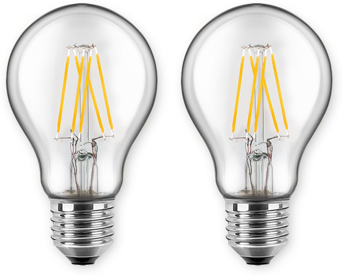 BLULAXA LED-Lampe A60 Filament, E27, EEK:E, 7 W, 810 lm, 2700 K, 2 Stück von Blulaxa