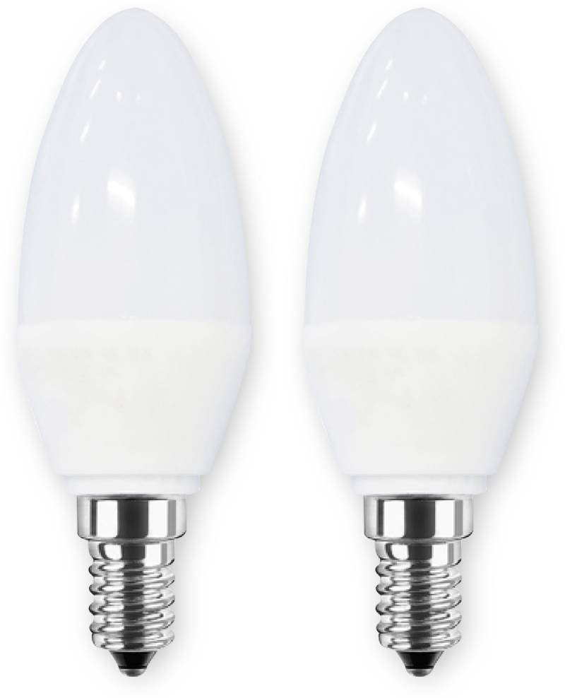 BLULAXA LED-Lampe Kerze, E14, 5 W, 470 lm, 2700 K, 2 Stück von Blulaxa