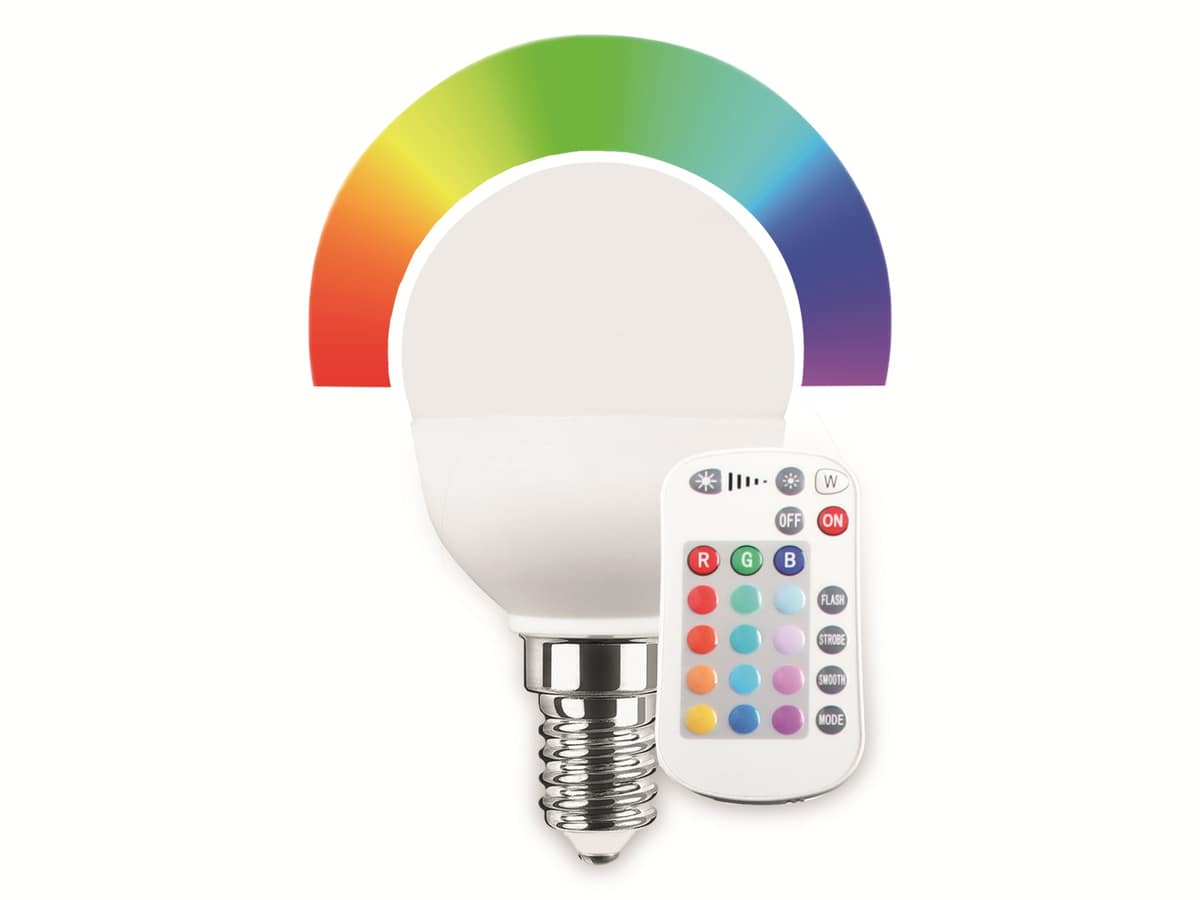 BLULAXA LED-SMD-Lampe, G47, RGB, E14, EEK: F, 5,5 W, 470 lm, 2700 K von Blulaxa