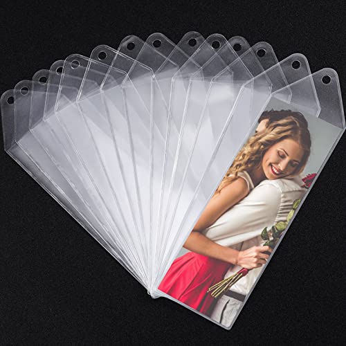 Kunststoff Lesezeichen Hüllen Klar Photo Booth Sleeves 2-1/4 x 6-1/4 Zoll Blank Photobooth Frames Vinyl Book Marker Cover Holder for Wedding 2 x 6 Inch Photo Strips Valentine's Day Gift (110 Pcs) von Blulu