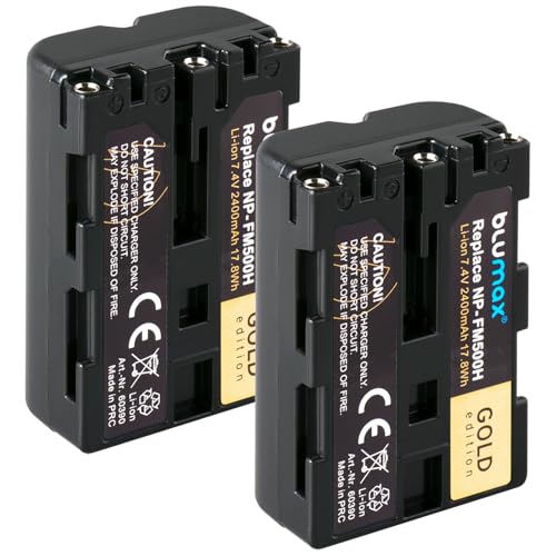 2X Blumax Akku Ersatz für Sony NP-FM500H |- 2400mAh -| NP-FM500 NP-FM55H für Sony Alpha 77 99 - A58 A99 II - DSLR A700 A850 A900 - VG-C77AM VG-C99AM 2X Blumax Akku Ersatz für Sony NP-FM500H |- 2400mAh -| NP-FM500 NP-FM55H für Sony Alpha 77 99 - A58 A99 II - DSLR A700 A850 A900 - VG-C77AM VG-C99AM von Blumax