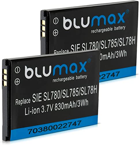 2X Blumax Akku kompatibel mit Siemens Gigaset 3,7V / 830mAh Li-ion ersetzt SL400H / SL78H von Blumax