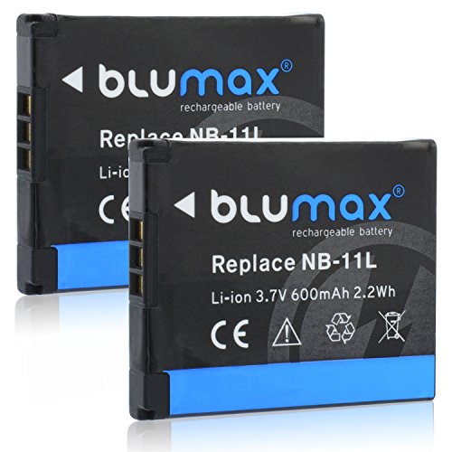 2x Blumax NB-11L Akku kompatibel mit Ixus 170 / Ixus 165 / Ixus 160 / SX410 / Ixus 275 / SX400 IS / SX410 IS / SX420 IS / A4000 / A3400 / A3500 / A2600 / A2400 / A2500 / A2300 / Ixus 265 / Ixus 145 / Ixus 150 / SX400 / Ixus 155 / Ixus 140 / Ixus 135 / Ixu 2x Blumax NB-11L Akku kompatibel mit Ixus 170 / Ixus 165 / Ixus 160 / SX410 / Ixus 275 / SX400 IS / SX410 IS / SX420 IS / A4000 / A3400 / A3500 / A2600 / A2400 / A2500 / A2300 / Ixus 265 / Ixus 145 / Ixus 150 / SX400 / Ixus 155 / Ixus 140 / Ixus 135 / Ixu von Blumax