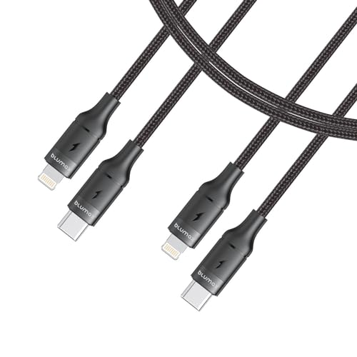 Blumax (2 Stück 1.2m Lightning Kabel PD 3.0 3A Ladekabel Fast Charge Schnellladekabel PVC kompatibel mit iPhone 14 13 12 11 Pro MAX XR XS X 8 7 Plus SE iPad Air/USB C auf 8-PIN LIGHTNING von Blumax